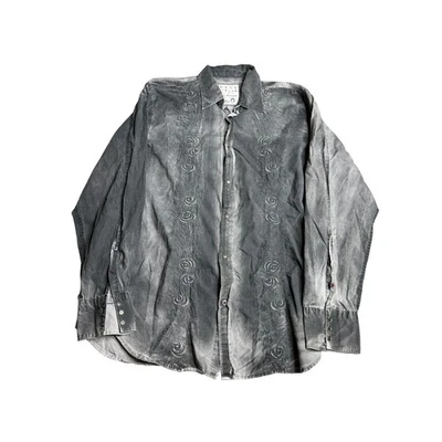 GUESS Premium Limited Edition Gray Embroidered Long Sleeve Button Up Shirt XL - Image 1 of 4