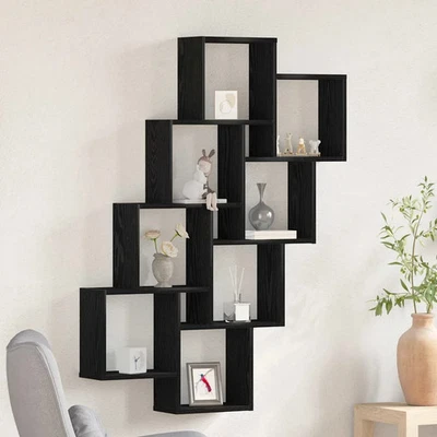 Mensola da Parete a Cubo in Truciolato 90x15x119 cm Colori Diversi vidaXL - Immagine 1 di 4