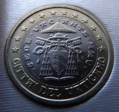 Vaticano 2005 año - moneda 1 euro Sede Vacante MMV (Asiento Vacante) Foto 1 de 2