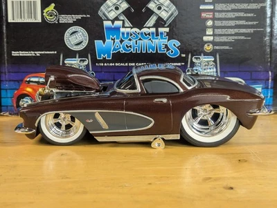 MUSCLE MACHINES 1962 Chevrolet Corvette '62 Vette SLAMMED Custom Paint 1/18 1:18 - Image 1 of 4