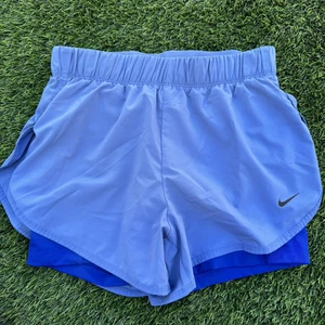 Nike Dri-Fit Women’s Lined Running Shorts Size M Medium Dark Blue With Pocket - Picture 1 of 6