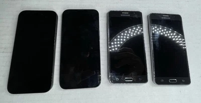 Lote de 4 Teléfonos Inteligentes Samsung Apple iPhones Para Repuestos o Reparación Varios Modelos Foto 1 de 4