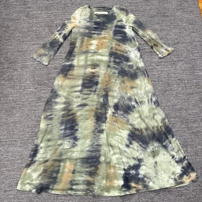 Raquel Allegra Джерси драма макси платье женщин маленький 1 зеленый галстук краситель армия лагерь футболка - Изображение 1 из 4