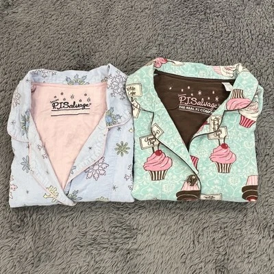 Top de pijama PJ Salvage para mujer mediano multicolor cupcake copo de nieve - Lote de 2 Foto 1 de 4
