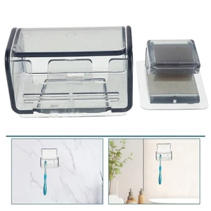 4 Pezzi Porta Spazzolino da Denti con Coperchio Supporto a Parete Portaspazzolino da Appendere per Bagno - Foto 1 di 20