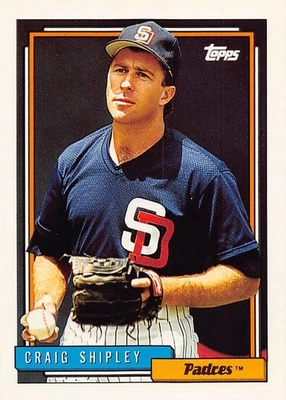 Craig Shipley 1992 Topps 308 San Diego Padres Rookie Baseball Card - Image 1 of 2