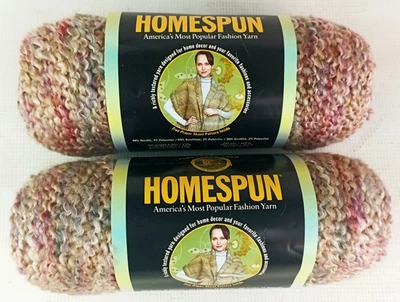 Lion Brand Homespun Yarn 2 Skeins 362 Quartz USA Acrylic 370 yds Total Bulky 5 - Image 1 of 4