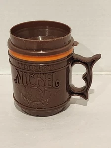 Vintage Whataburger Nickel Coffee Plastic Advertising Travel Mug Cup With Lid - Picture 1 of 8