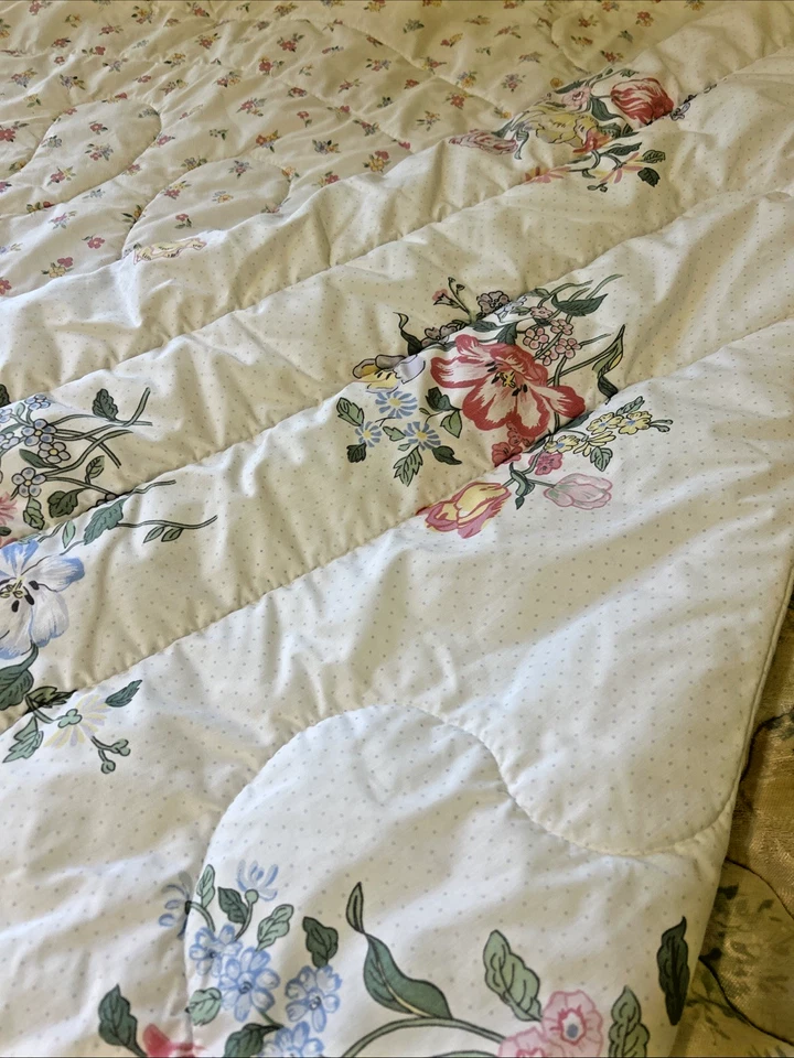 Vintage Diane Von Furstenberg Reversible Quilt – 76” x 88”  Twin Cottage Theme - Image 1 of 4