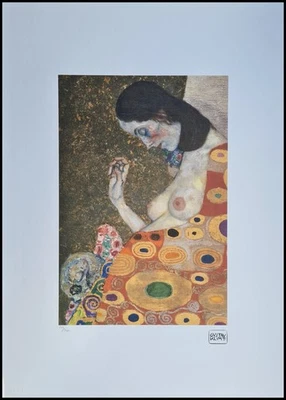 GUSTAV KLIMT * Hope II * 70 x 50 cm * signed lithograph * limited # 133/200 - Bild 1 von 4