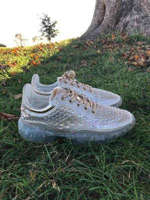 Azarey Rhinestone Transparent Thick Sole Trainers Ladies Size UK 6 - Image 1 of 4