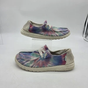 Zapatos Hey Dude Wendy para mujer talla 8 rosa caramelo tiedye informales sin cordones cómodos - Imagen 1 de 10