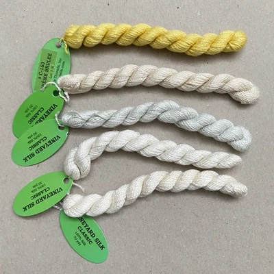 Silk Thread Vineyard Silk Classic Lot Of 5 Different Colors Natural Yellow White - Image 1 of 4