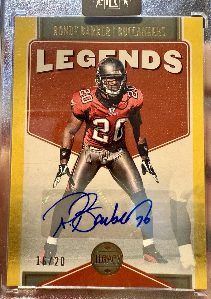 Autógrafo Panini Legacy 2022 - Legends Ronde Barber #134 amarillo 16/20 Buccaneers Foto 1 de 2