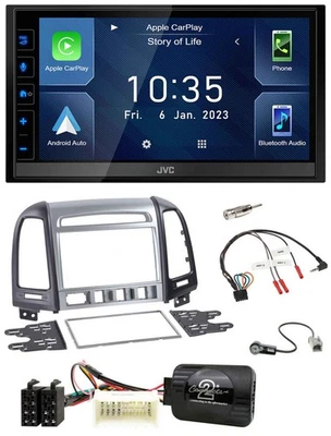 JVC DAB Bluetooth Lenkrad USB 2DIN Autoradio für Hyundai Santa Fe 4 Schalter 200 - Bild 1 von 4