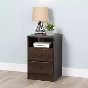 Prepac Astrid 2-Drawer Nightstand, Espresso - Picture 1 of 6