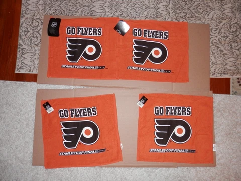 Philadelphia Flyers Towel lot (4) 15in by 18in rally towel New 2010 Stanley Cup Cover