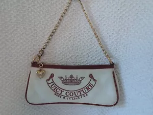 VTG Juicy Couture Baguette Mini Cream & Brown "ALL LEATHER"  Shoulder Bag!  - Picture 1 of 16