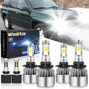 Front LED Headlight Bulbs For Chevy Trailblazer 2002-2009 High & Low Beam Bright - Picture 1 of 8