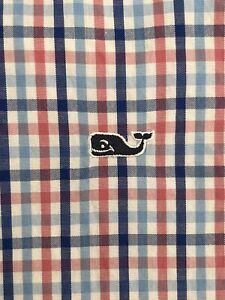 Vineyard Vines Whale Shirt Mens Size Large 100% Cotton Multi-Colored Checkered