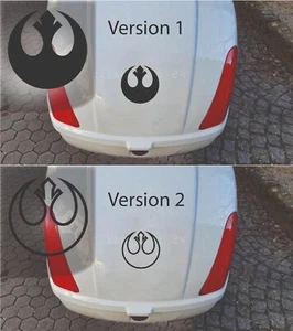2 AUTO AUFKLEBER Rebel Alliance Star Wars 2 Varianten Auto Car Karosserie SW026 - Bild 1 von 6