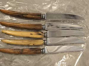 VINTAGE WESTALL RICHARD SHEFFIELD ENGLAND BAKELIT KUNSTHORN GRIFF STEAKMESSER - Bild 1 von 4