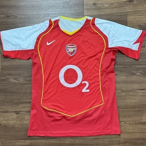 Vintage Nike Arsenal Soccer Jersey Shirt Medium Red Home 2004 2005 O2 Futbol - Picture 1 of 8