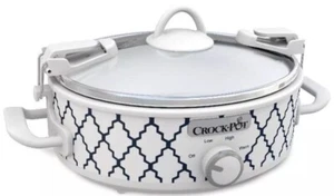 Crock-Pot 2.5-Quart Mini Casserole Crock Slow Cooker, White/Blue - Picture 1 of 4
