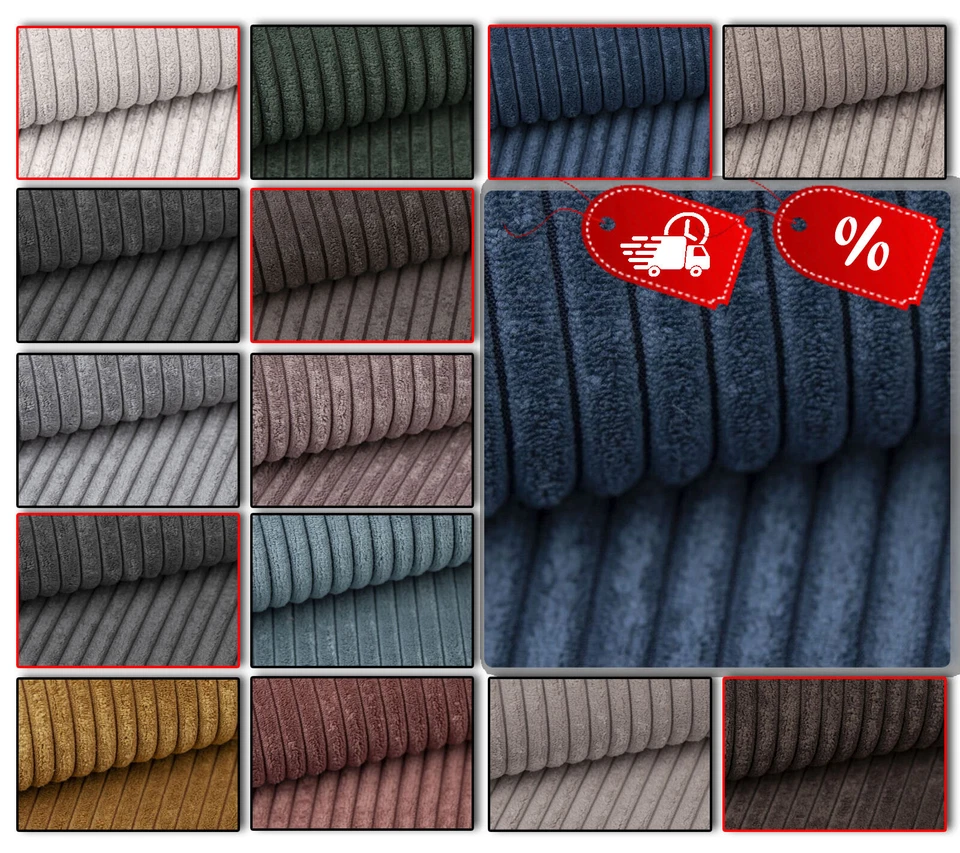 Polsterstoff POSO Cordoptik Stoff MURANO Möbelstoff Cord PORTO Breitcord - Bild 1 von 1