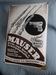 Emaile Schild Gewölbt original MAUSA Militär,-Jagd-Sport-u. Verteidigungswaffen - Bild 1 von 5