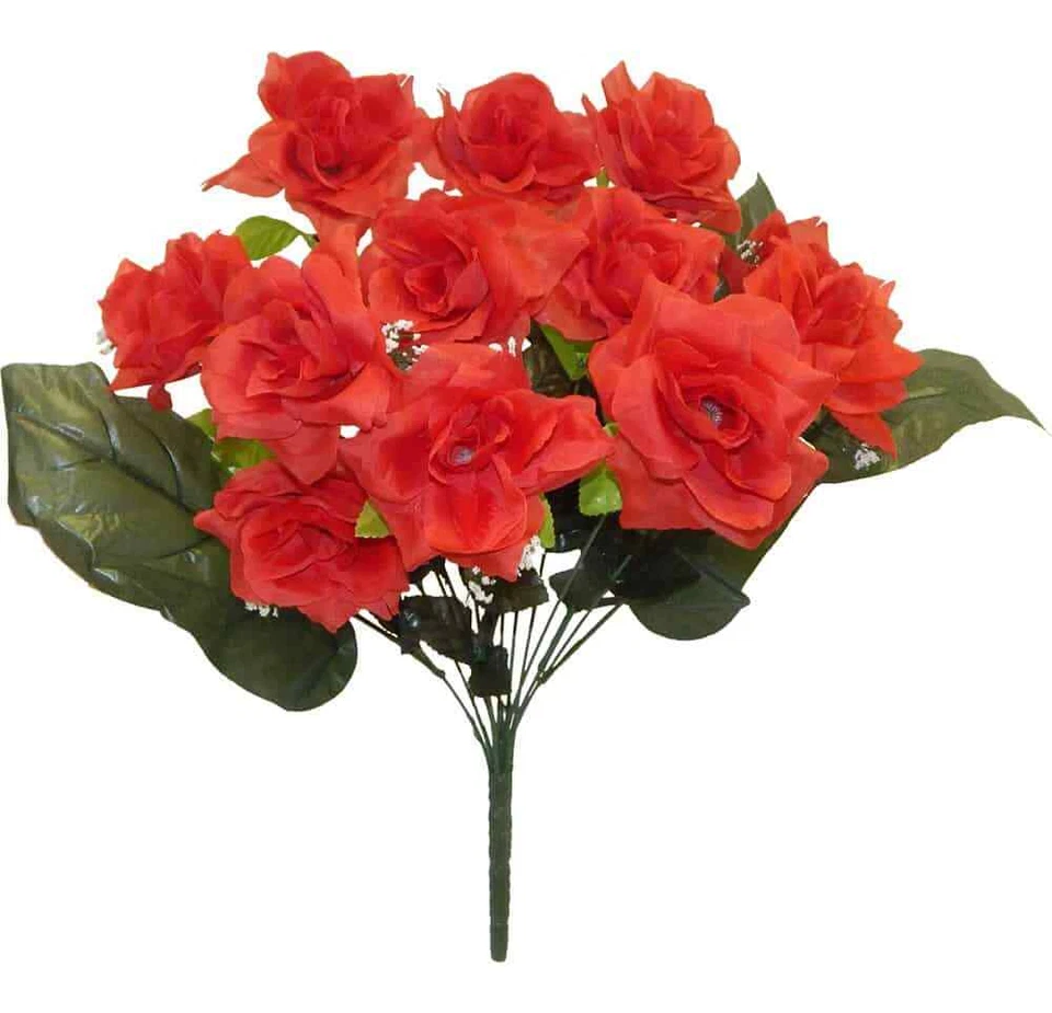 Open Rose Bush 12 hastes 21 polegadas vermelho - Imagem 1 de 1