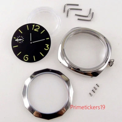 Caja de reloj de acero inoxidable de 45 mm esfera sándwich manecillas aptas para ETA6497 6498 ST3600 3620 Foto 1 de 4