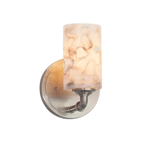 Justice Design Faux Alabaster Rocks! Bronx 1-LT Sconce, Flat Rim, Nickel - Picture 1 of 1