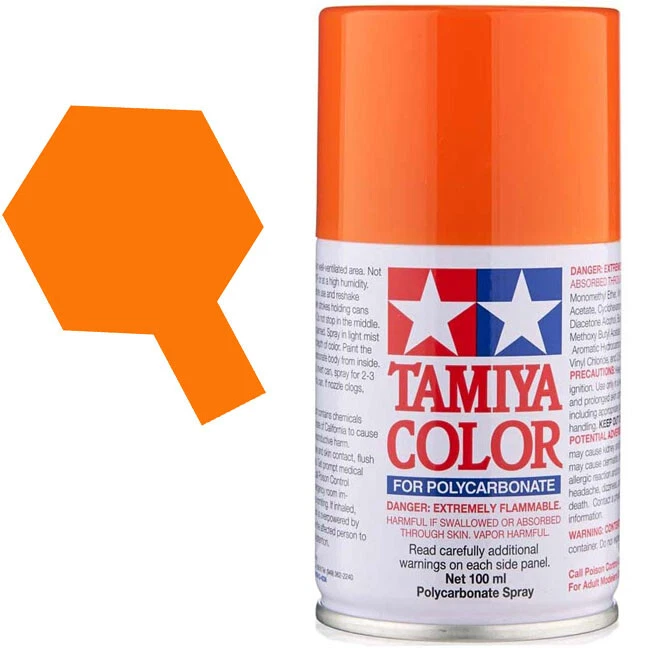 Tamiya PS-62 Pure Orange Polycarbonate Spray Paint Lacquer 3oz (100ml) - Image 1 of 1