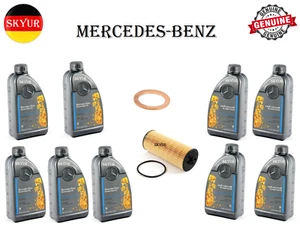 Mercedes Benz Oil Filter+Motor Oil Kit CL63 S63 E63 ML63 G63 GL450 G550 GENUINE - Picture 1 of 9