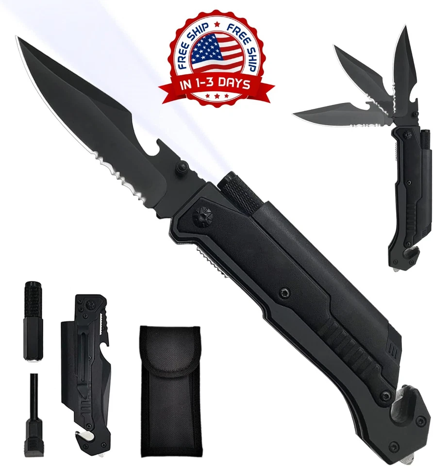 Navaja Para Grupo Tactico Plegable De Bolsillo De 8,5 Pulgadas Navaja Tactica EE. UU. Foto 1 de 4