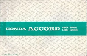 HONDA ACCORD 1 Betriebsanleitung 1980 Bedienungsanleitung Handbuch Bordbuch BA - Bild 1 von 6