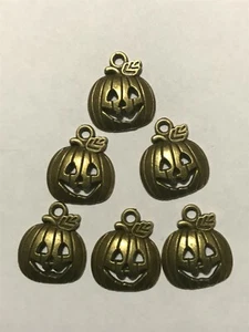 Pumpkin Charm/Halloween Pumpkin Silver Charm Pendant/Halloween Party Supplies - Picture 1 of 3