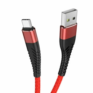Cable Type C USB C Charger Nylon For Samsung Galaxy S20 S10 S9 S8 A51 A71 Lead - Picture 1 of 13