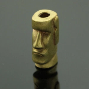 EDC ottone isola di Pasqua pietra statua coltello perline cordino pendenti portachiavi fai da te - Foto 1 di 6