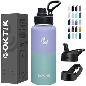 32 oz Sports Water Bottle With Straw3 Lids Stainless Steel Vacuum Insulated W... - Picture 1 of 6