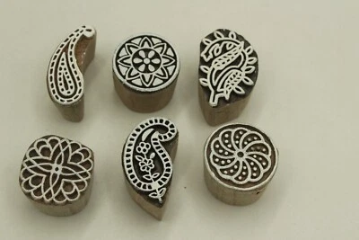 wooden printing blocks fabric printing mehndi clay textiles toys stamping - Image 1 of 4