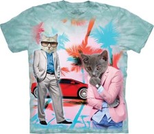 Miami Vice Undercover Cats by The Mountain T-Shirt------Brand New------