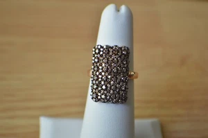 1.00ct Natural Champagne Diamond Ring ~ 14K Rose Gold over Fine Silver Size 5 - Picture 1 of 14