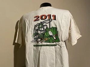 Six Flags Magic Mountain rare 2011 new rollercoasters promo shirt XL Superman DC - Picture 1 of 11