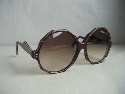 ULTRA DESIGNS BY BRANDY Vtg 60s Burgundy "Nairobi" Retro Sunglasses - Image 1 of 4