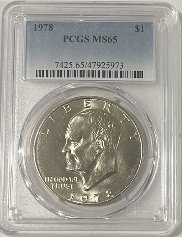 1978 P “Ike” Eisenhower $1 Dollar PCGS MS65 Cover