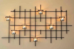 Portavelas de pared 7XXL Portavelas de pared Metal 83 cm Portavelas de té Portavelas - Imagen 1 de 10