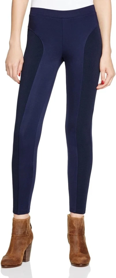 HUE Women's Hue Ottoman Paneled Ponte Leggings Navy Medium