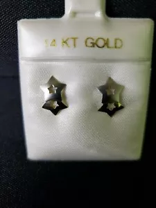 14k Gold fancy Earring multi tone brand new - Picture 1 of 3